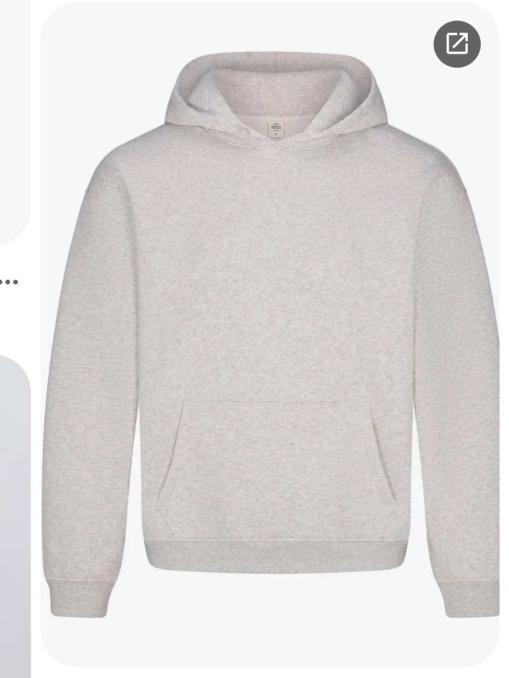 SKIMS Womens Heather Light Gray Hoodie